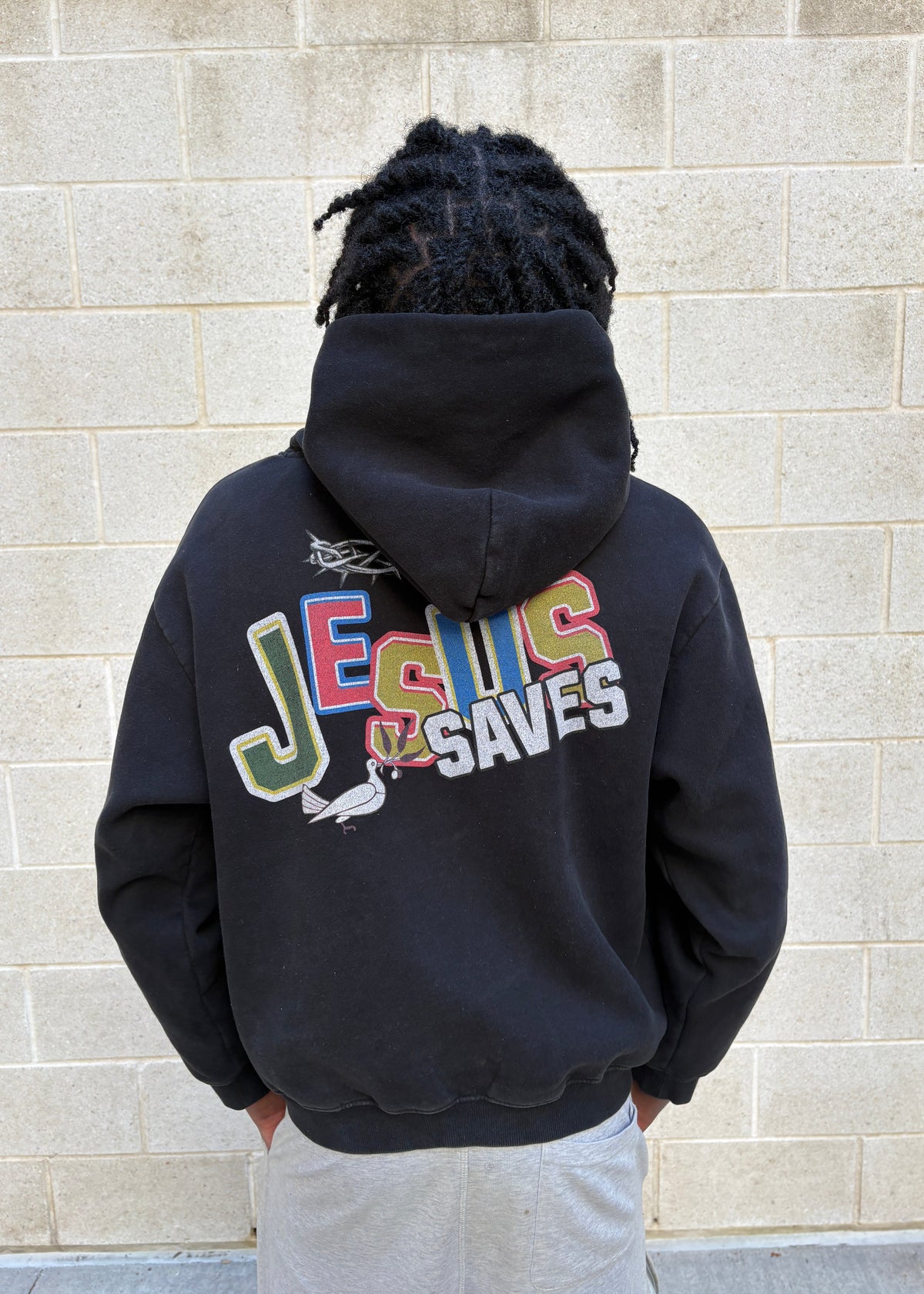 Black Jesus Saves Boxy Hoodie